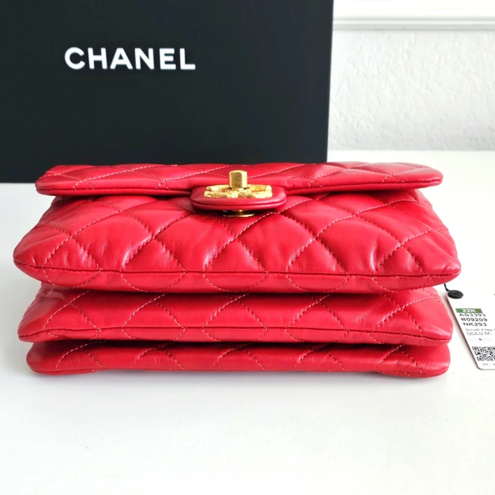 New With Tags Chanel Red Quilted Limited Edition Small Flap Bag - Microchipped